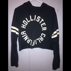 Hollister crop top with hood